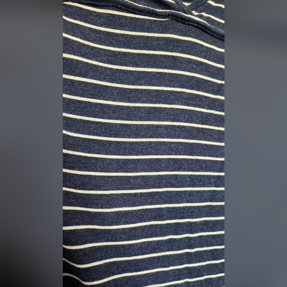 Max Studio London Womens Top Striped Bubble Hem Shirt Blue White M - Picture 5 of 8